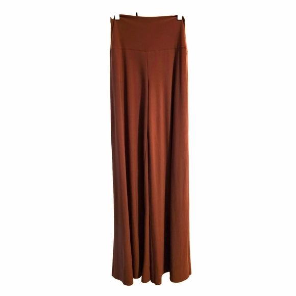 Norma Kamali Elephant Pant In Copper Stretch Super Wide Leg Size S - Picture 2 of 9